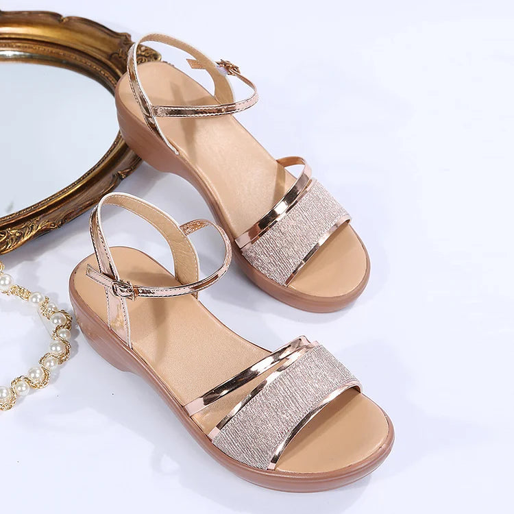 đ„Sista dagens kampanj 50% rabatt - 2024 New Women's Open Toe Wedge Orthopedic Sandals