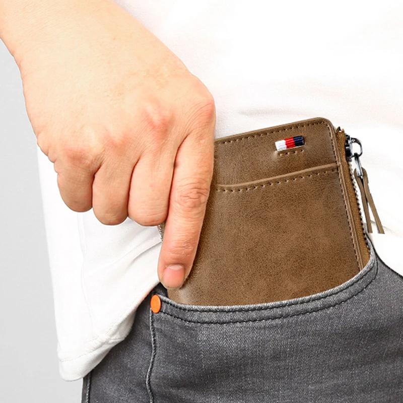 đ„STOR FĂRSĂLJNING - 49% RABATT đ„đ„PlĂ„nbok med dragkedja i lĂ€der för mĂ€n (RFID-skyddad)