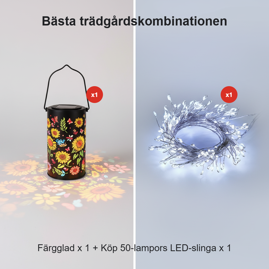 đ„HET REA 49% RABATT â đFĂ€rgglad solros-glödande solcells trĂ€dgĂ„rdslykta