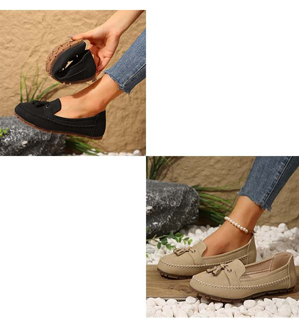 🔥Senaste dagskampanj 50% rabatt - Bekväma mjuka loafers för kvinnor i vintage stil med rosett