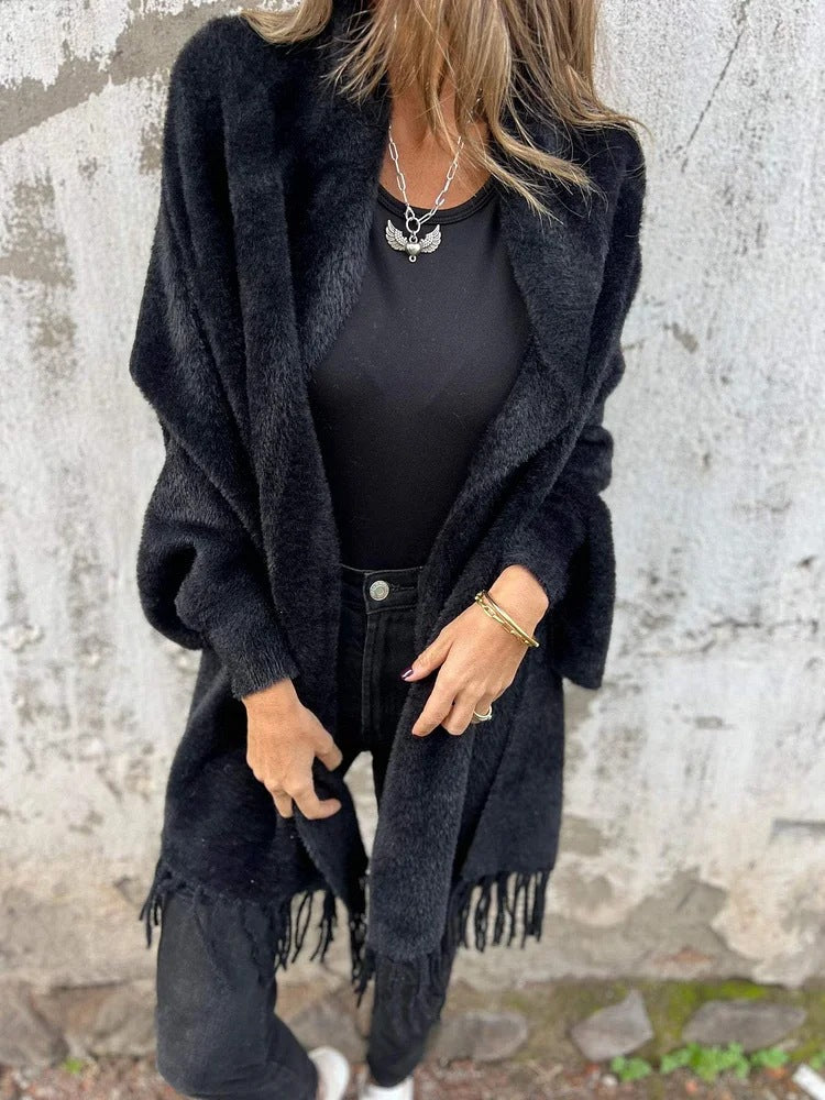 🥰Fri leverans🥰Kvinnor Långärmad Casual Tassel Sjal Coat