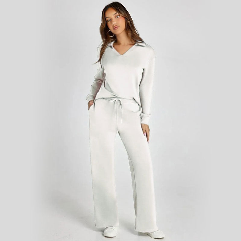 đ„2-delade set för kvinnor Outfits Casual lĂ„ngĂ€rmade sweatshirts Set