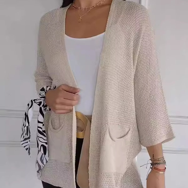 ✨ Casual stickad kappa med öppen front