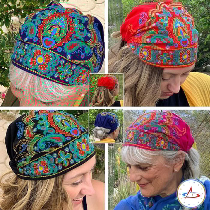 100% handgjorda broderade bandana kepsar