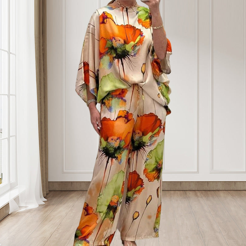đžđElegant set med blommönster i vattenfĂ€rg i tvĂ„ delar