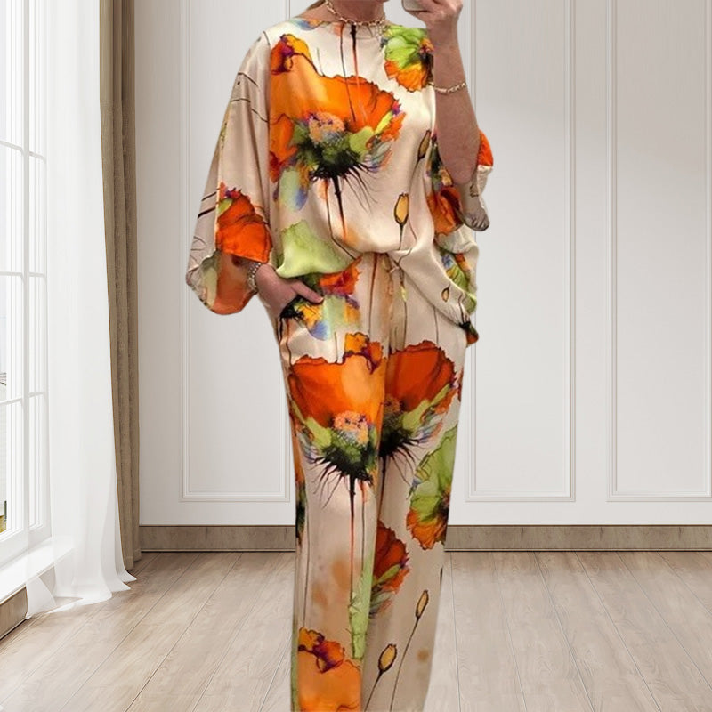 đžđElegant set med blommönster i vattenfĂ€rg i tvĂ„ delar