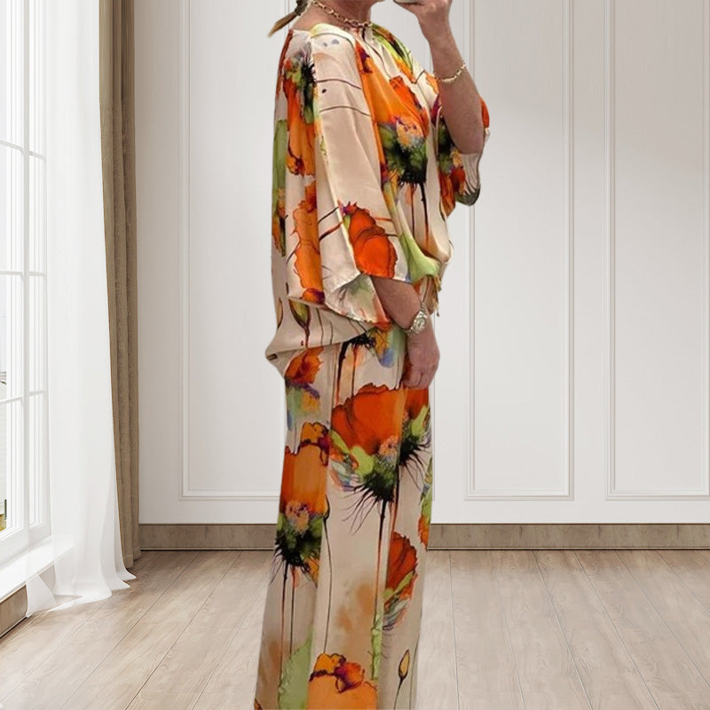 đžđElegant set med blommönster i vattenfĂ€rg i tvĂ„ delar
