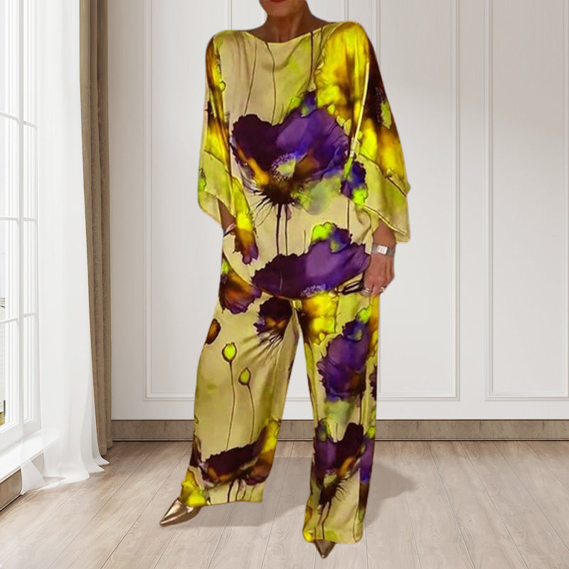 đžđElegant set med blommönster i vattenfĂ€rg i tvĂ„ delar
