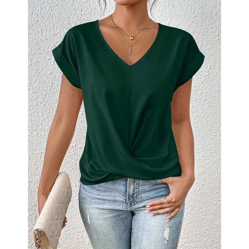 Solid T-shirt med serape-ringning