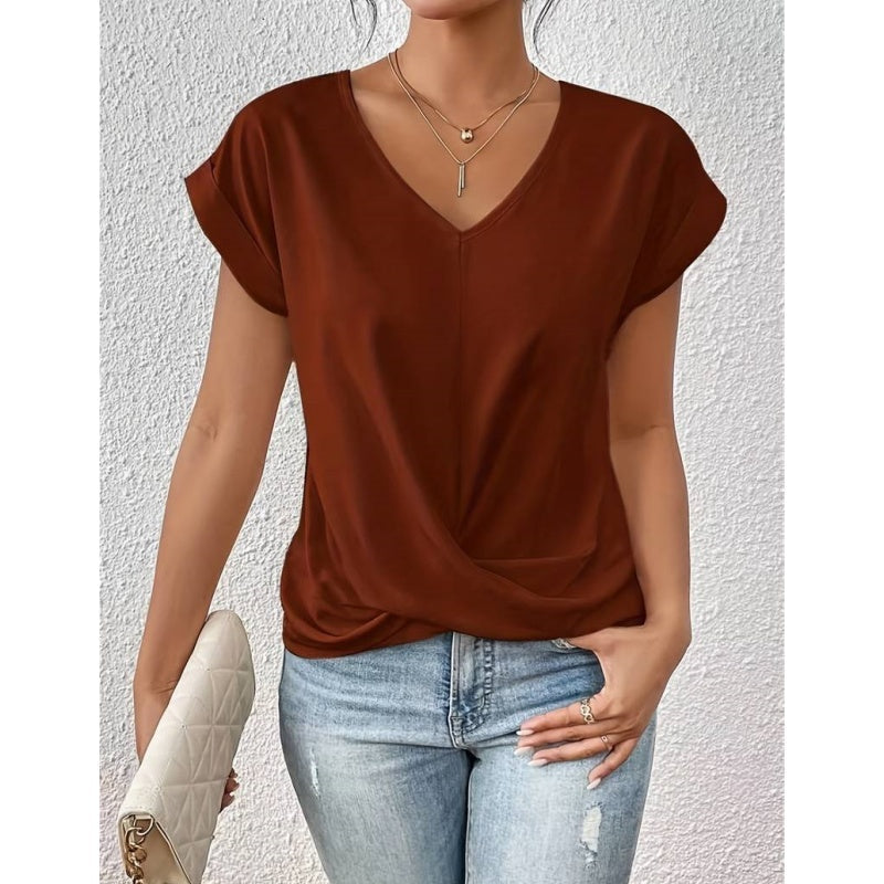 Solid T-shirt med serape-ringning