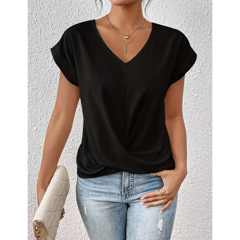 Solid T-shirt med serape-ringning