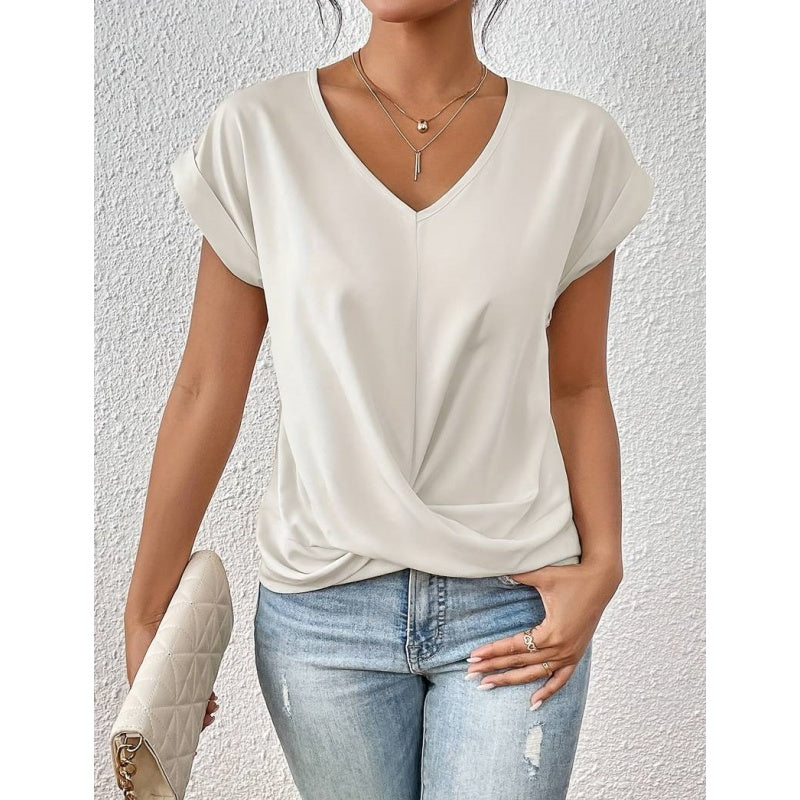 Solid T-shirt med serape-ringning
