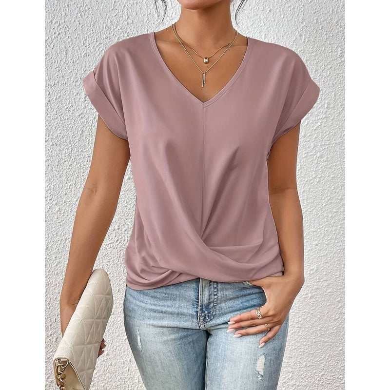 Solid T-shirt med serape-ringning