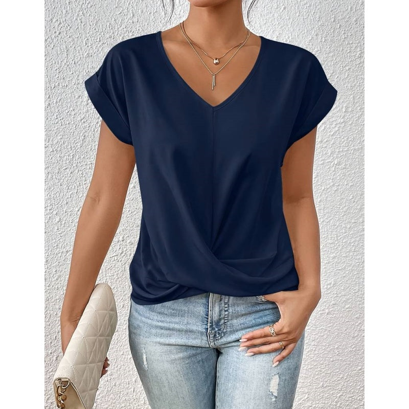 Solid T-shirt med serape-ringning
