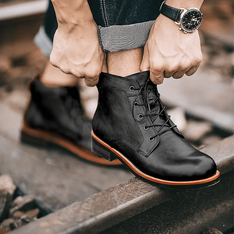 Varmt 40% rabatt🔥Läder Vintage Casual Martin Boots för män