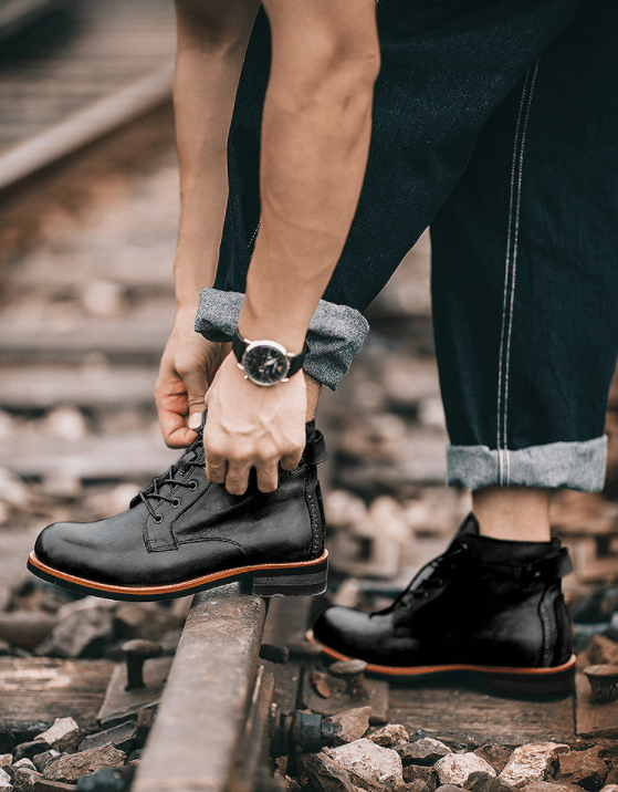 Varmt 40% rabatt🔥Läder Vintage Casual Martin Boots för män