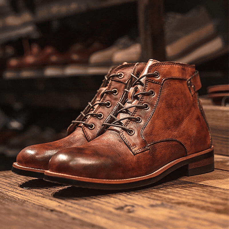 Varmt 40% rabatt🔥Läder Vintage Casual Martin Boots för män