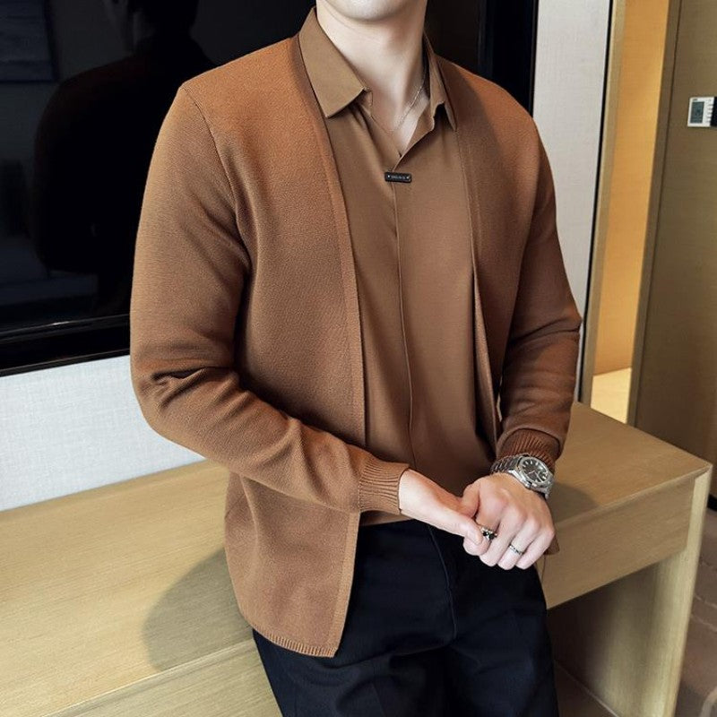 Casual enfärgad fuskoverall i 2 delar för män