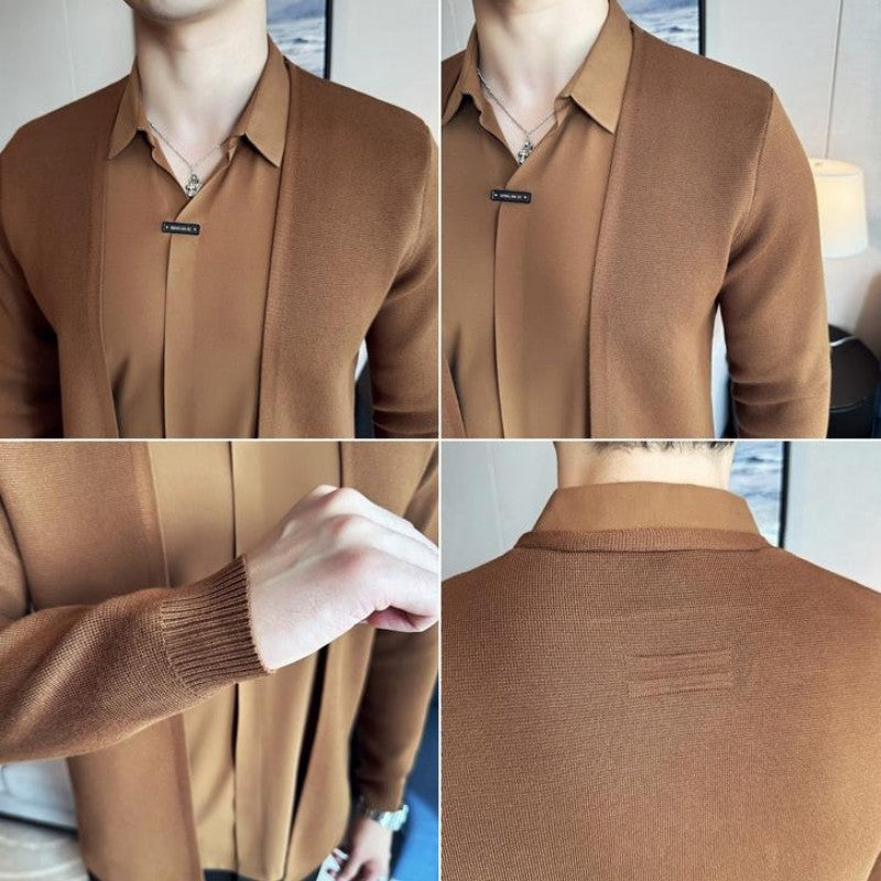 Casual enfärgad fuskoverall i 2 delar för män