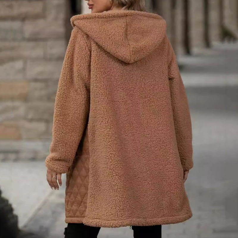 đ·Nyheter för hösten 50% rabattâšDamers mysiga quiltade sherpakappa med huva