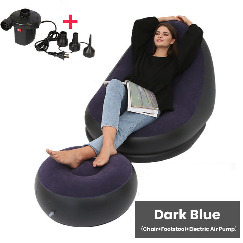 Förtjockad uppblåsbar Bean Bag-stol för vuxna med fotpall✈️ Fri frakt✈️