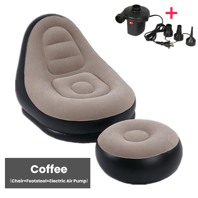 Förtjockad uppblåsbar Bean Bag-stol för vuxna med fotpall✈️ Fri frakt✈️