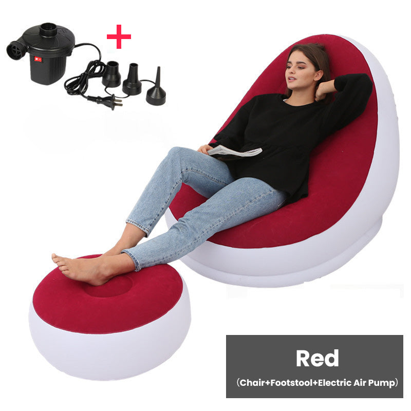 Förtjockad uppblåsbar Bean Bag-stol för vuxna med fotpall✈️ Fri frakt✈️