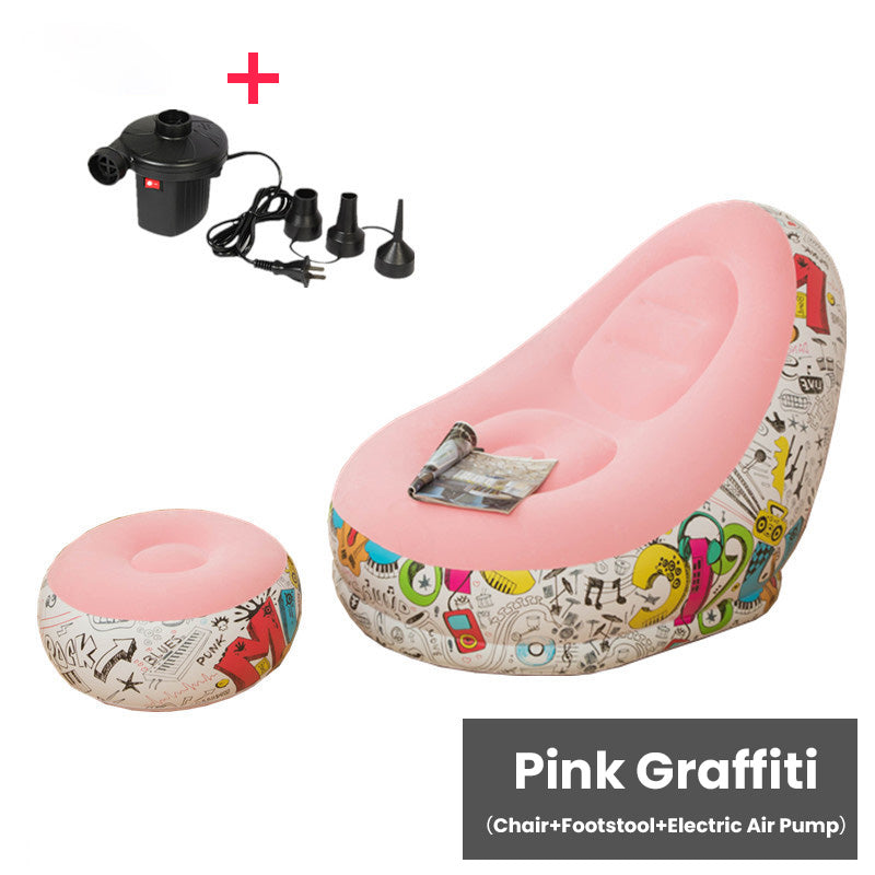 Förtjockad uppblåsbar Bean Bag-stol för vuxna med fotpall✈️ Fri frakt✈️