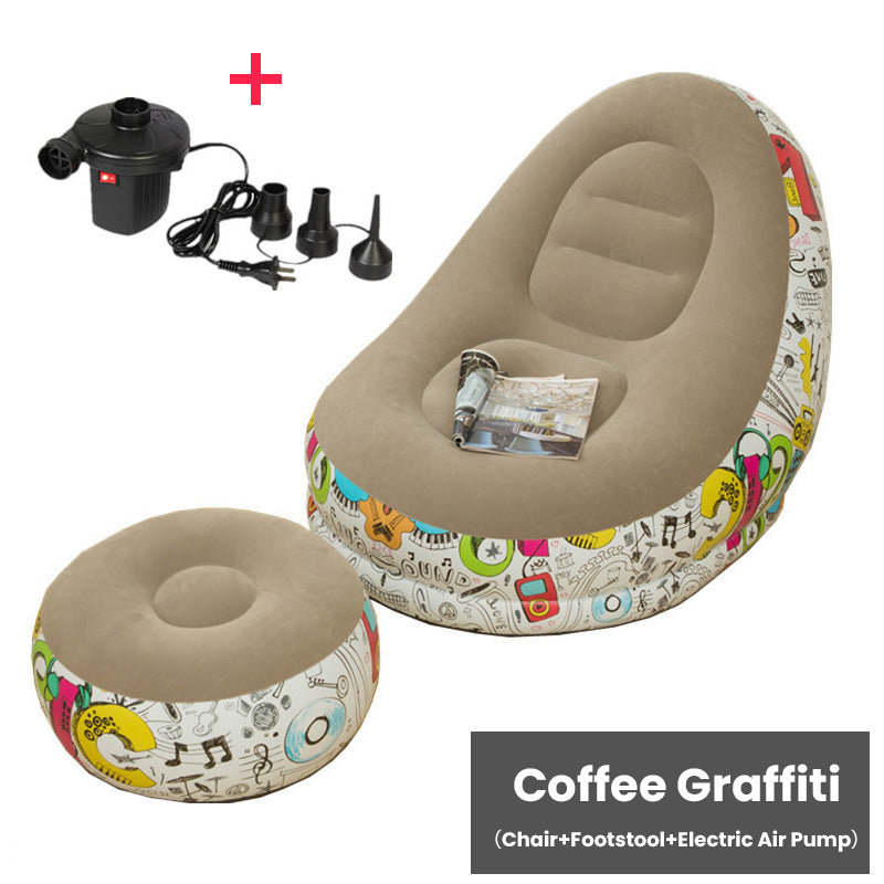 Förtjockad uppblåsbar Bean Bag-stol för vuxna med fotpall✈️ Fri frakt✈️