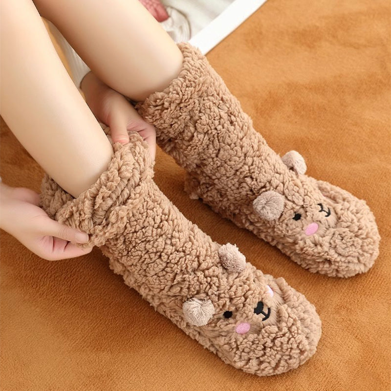 💓Vinterrea 49% OFF🔥Cute Extra-Tjocka Mjuka Mysiga Hemma Strumpor