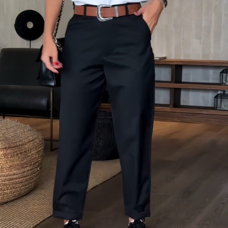 đKvinnor Hög midja Casual Straight Blazer Byxor