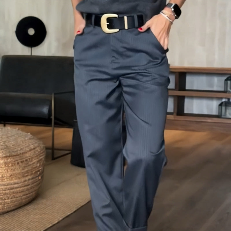 đKvinnor Hög midja Casual Straight Blazer Byxor