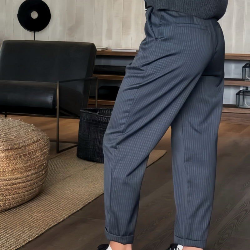 đKvinnor Hög midja Casual Straight Blazer Byxor