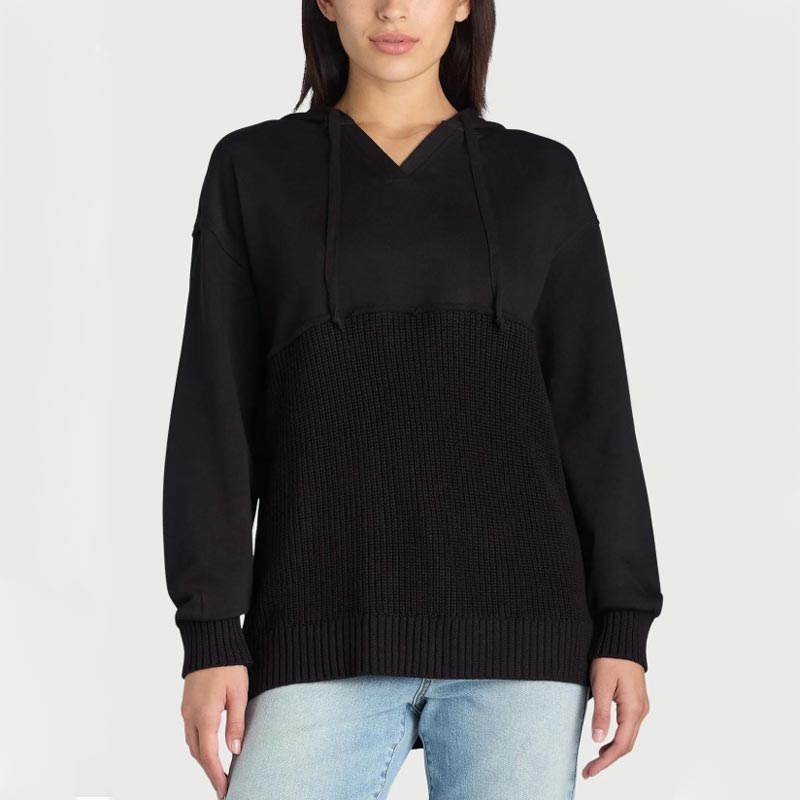 Unik och chic patchwork-hoodie för kvinnor