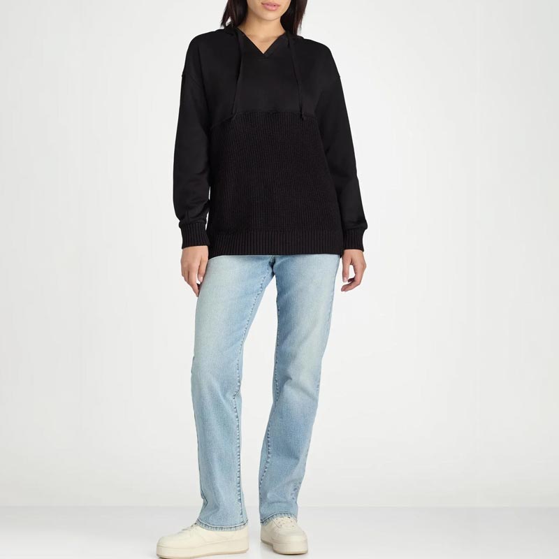 Unik och chic patchwork-hoodie för kvinnor