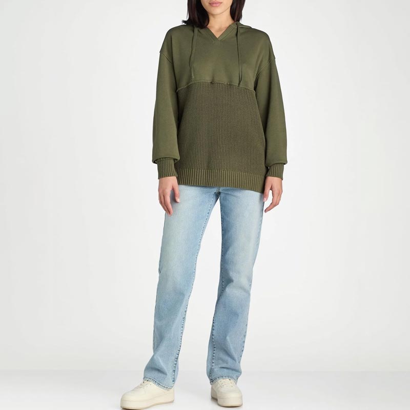 Unik och chic patchwork-hoodie för kvinnor