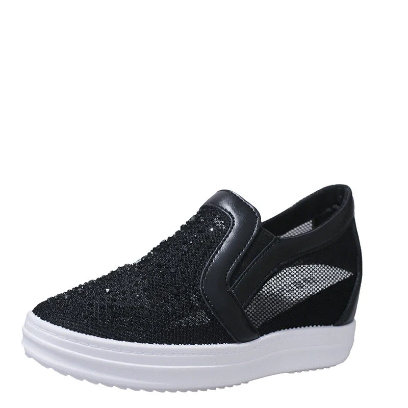 Vita kristall sneakers för kvinnor