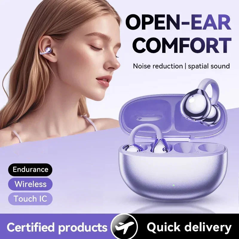 Lättviktiga Bluetooth-hörlurar med öppen öronklämma