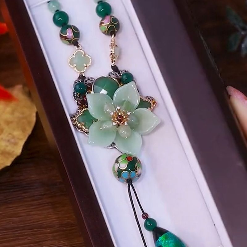 💞 Lyxigt Lotus Opal-halsband Gosbye Sweater Chain Accessoarer