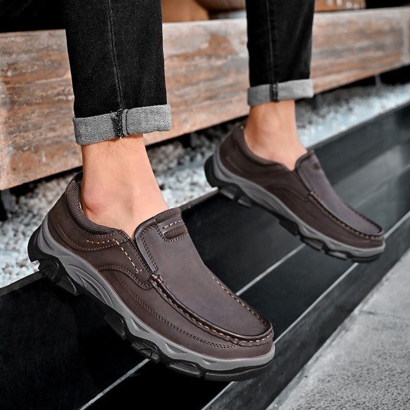Lägerskor i PU-läder för herrar Casual Trendy Slip-On