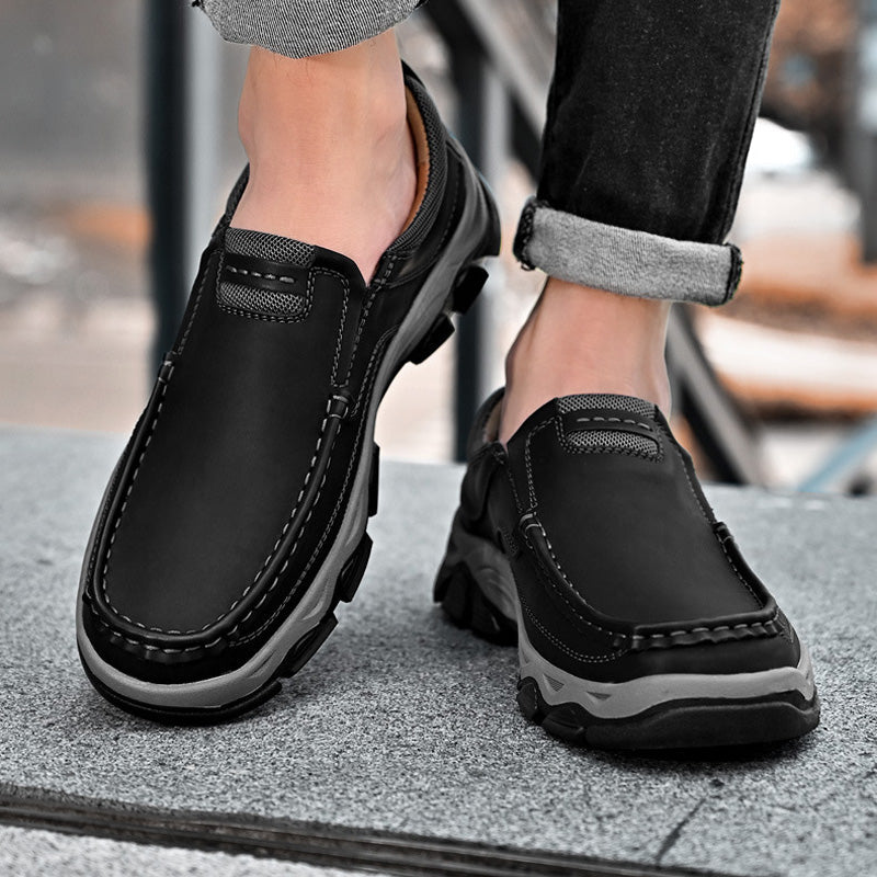Lägerskor i PU-läder för herrar Casual Trendy Slip-On