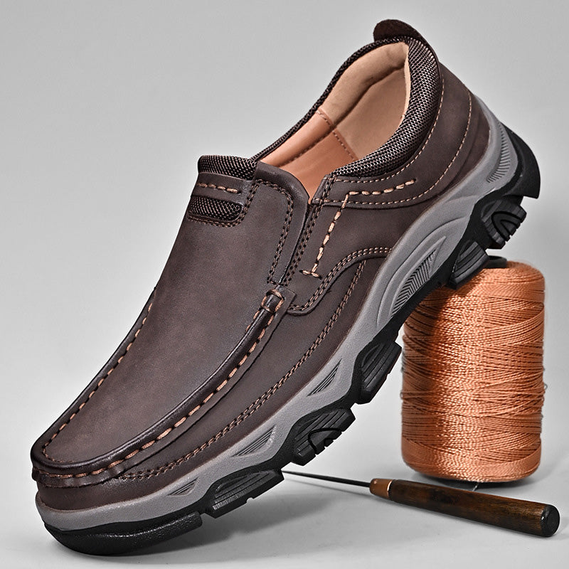 Lägerskor i PU-läder för herrar Casual Trendy Slip-On