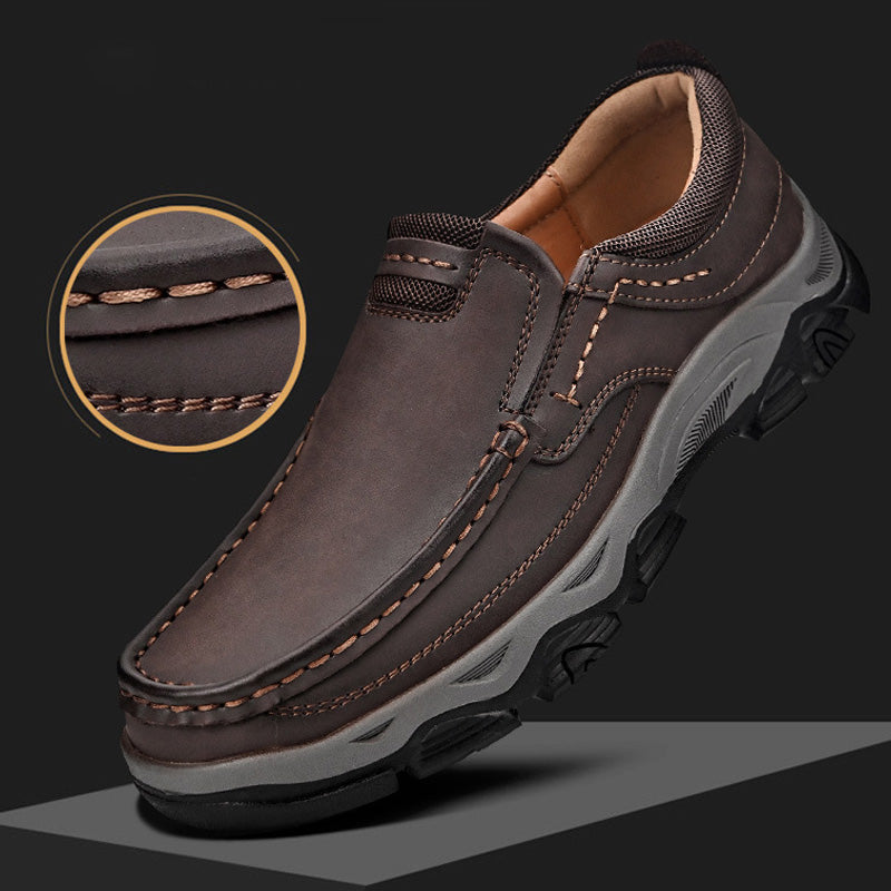 Lägerskor i PU-läder för herrar Casual Trendy Slip-On