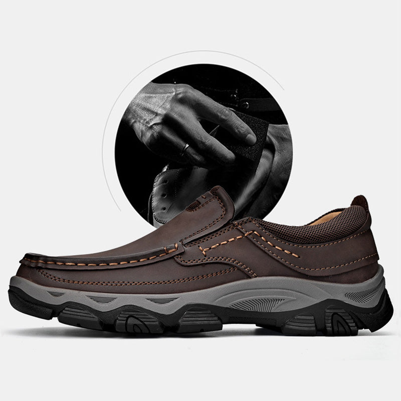 Lägerskor i PU-läder för herrar Casual Trendy Slip-On