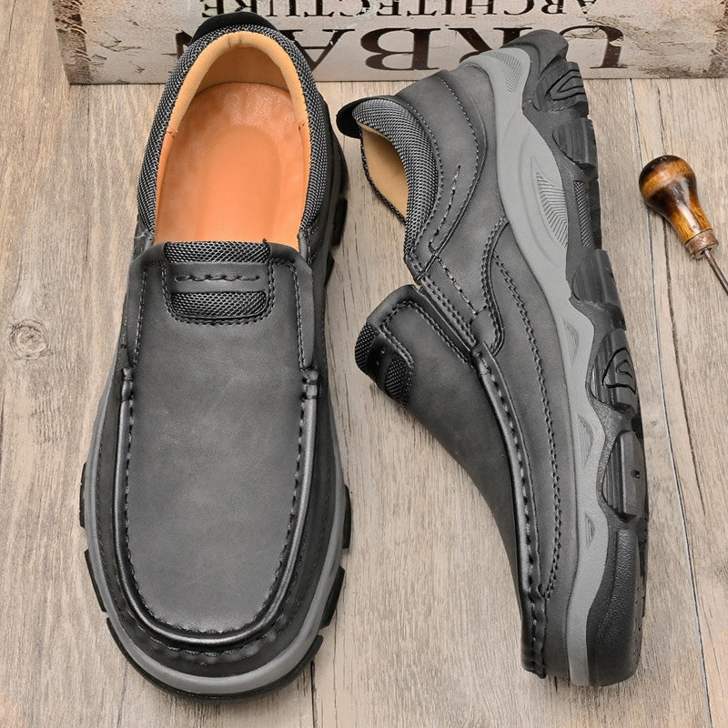 Lägerskor i PU-läder för herrar Casual Trendy Slip-On