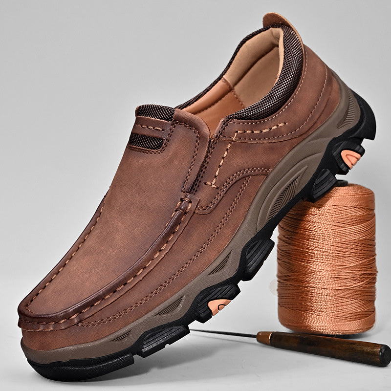 Lägerskor i PU-läder för herrar Casual Trendy Slip-On