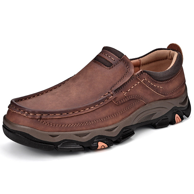 Lägerskor i PU-läder för herrar Casual Trendy Slip-On