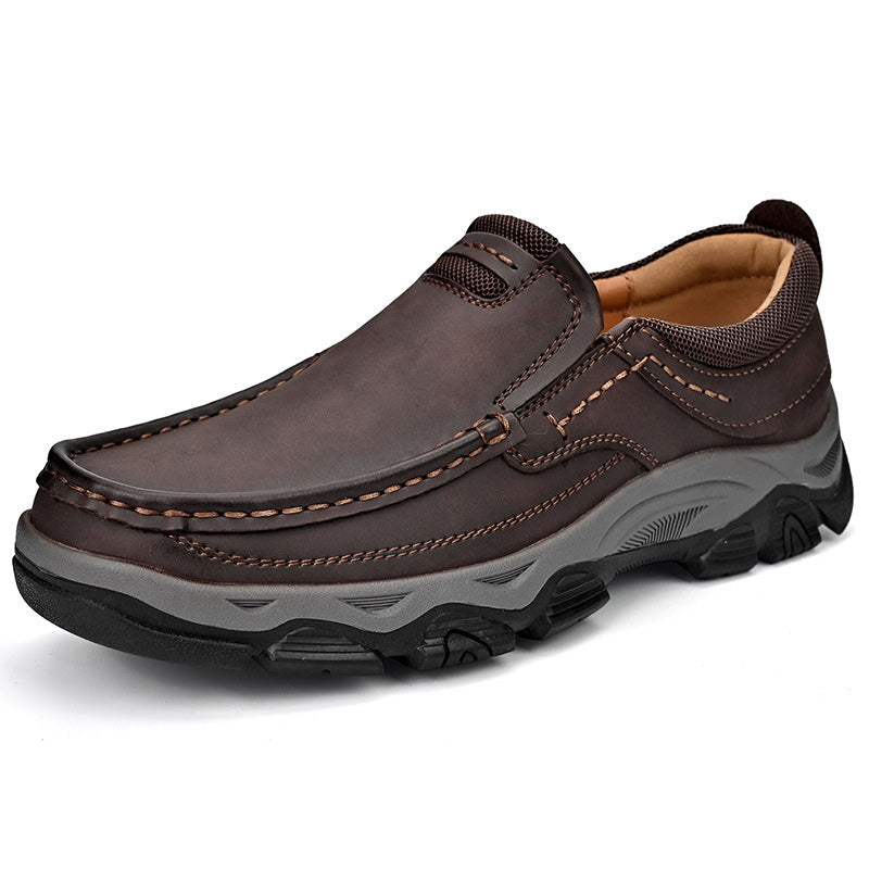 Lägerskor i PU-läder för herrar Casual Trendy Slip-On