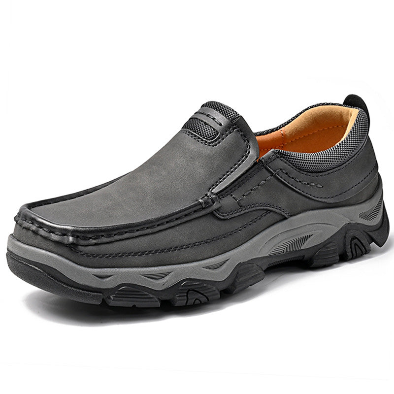 Lägerskor i PU-läder för herrar Casual Trendy Slip-On