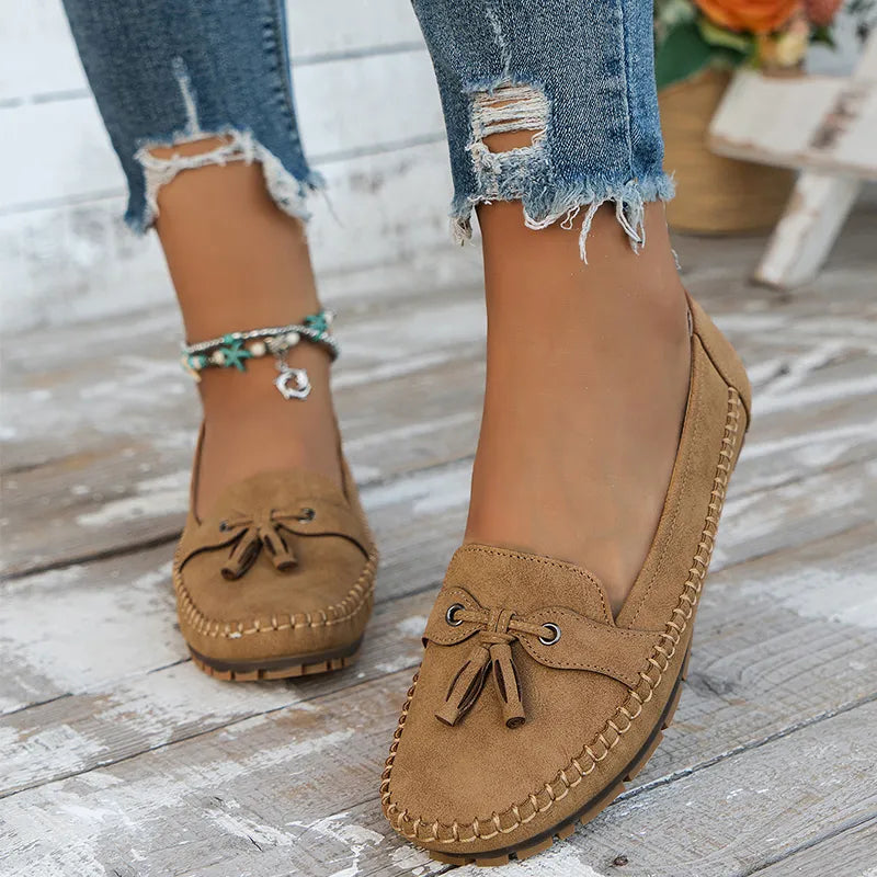 🔥Senaste dagskampanj 50% rabatt - Bekväma mjuka loafers för kvinnor i vintage stil med rosett